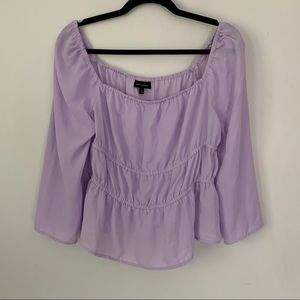Who What Wear Lavender cropped blouse